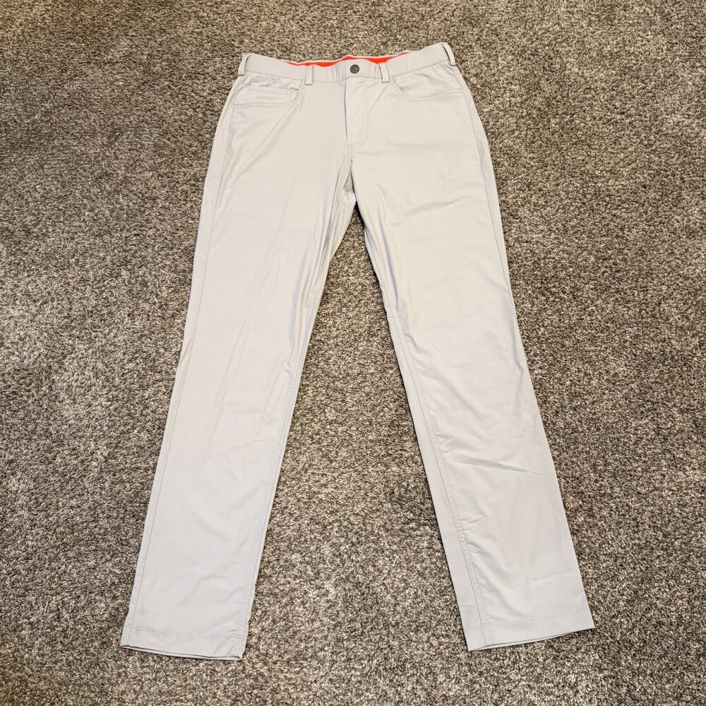 Redvanly Kent Men's Golf Pants Gray Size M 32" Stretch Nylon Performance Trouser